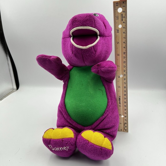 Vintage Fisher Price Mattel Barney 2001 Interactive Plush Works Talks Lights Up - Picture 12 of 12